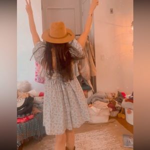 NWT Boho Ditsy Floral Midi Dress by be you be Free in sky blue